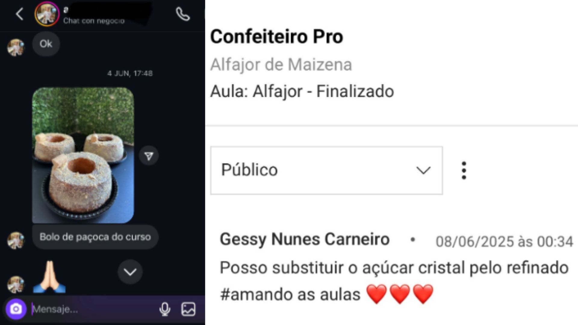 Depoimento de aluno 1